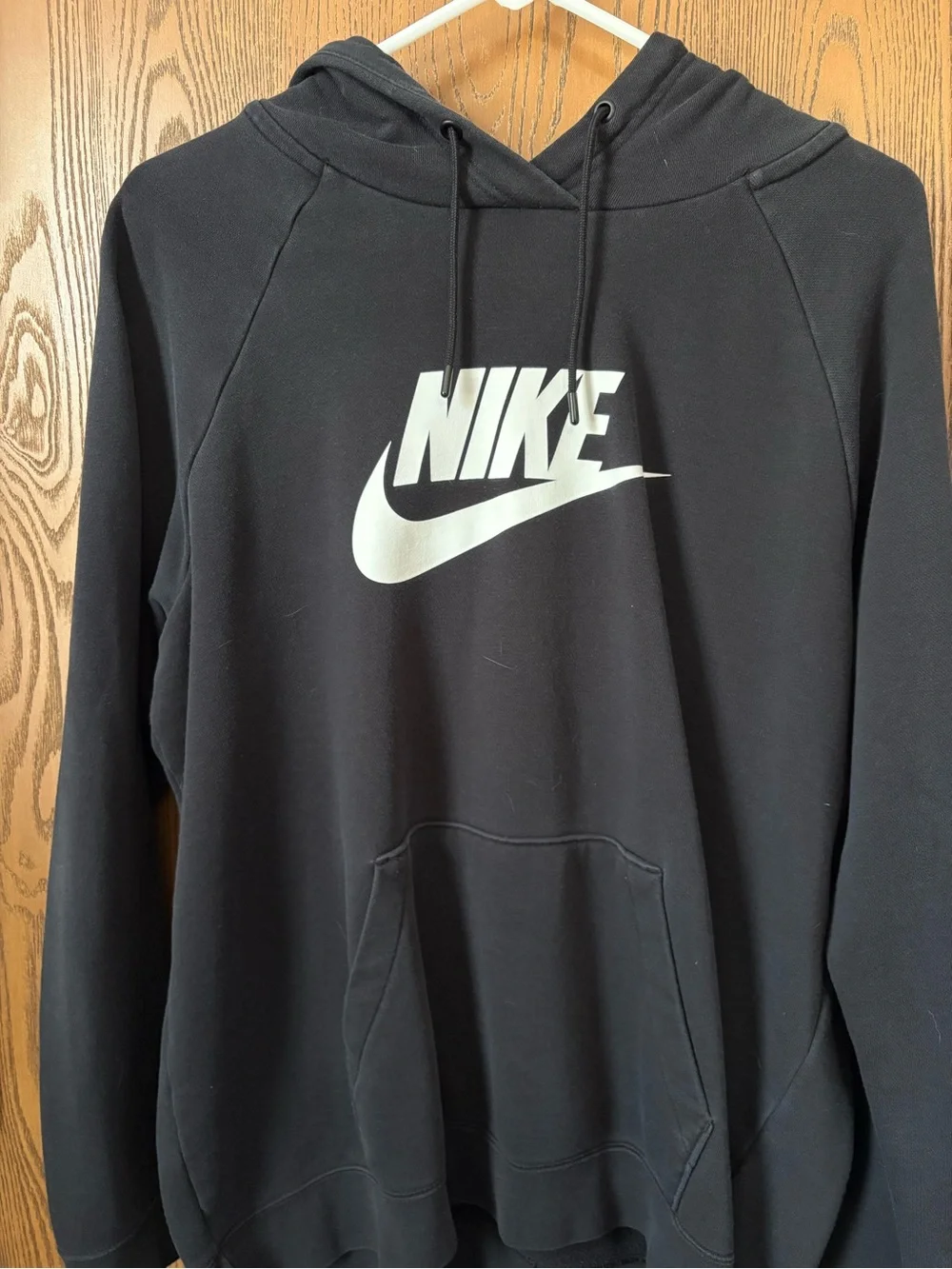 Nike Black Hoodie with White Swoosh Logo